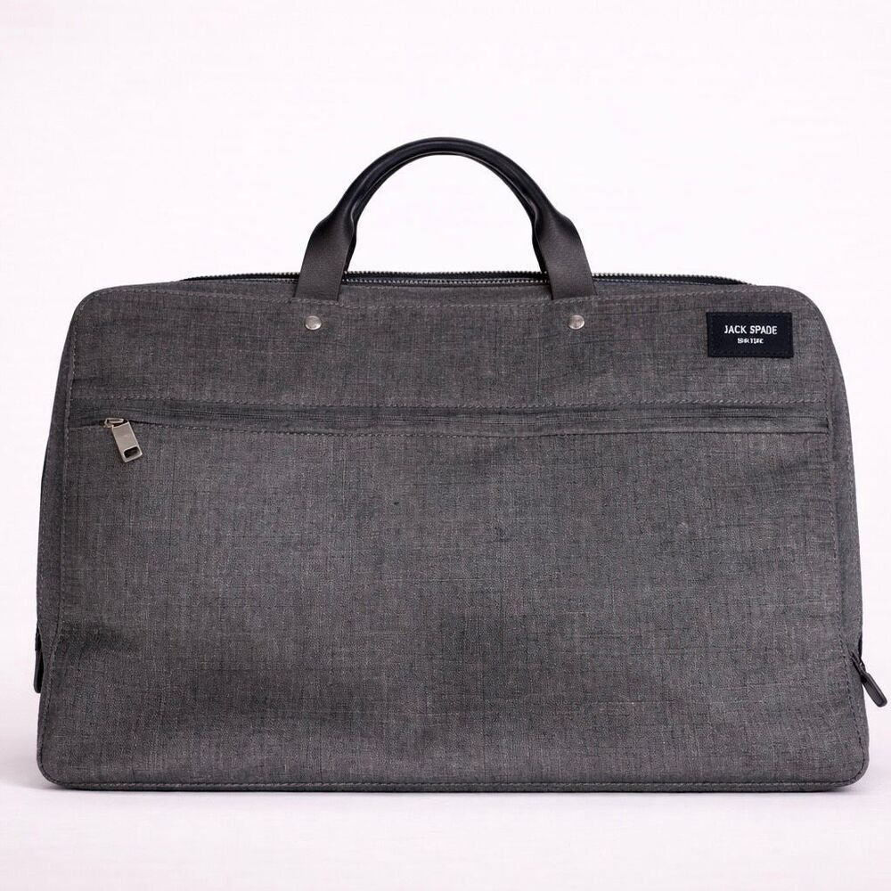 Jack Spade New York Grey Laptop Briefcase | Canvas Work Bag 16”